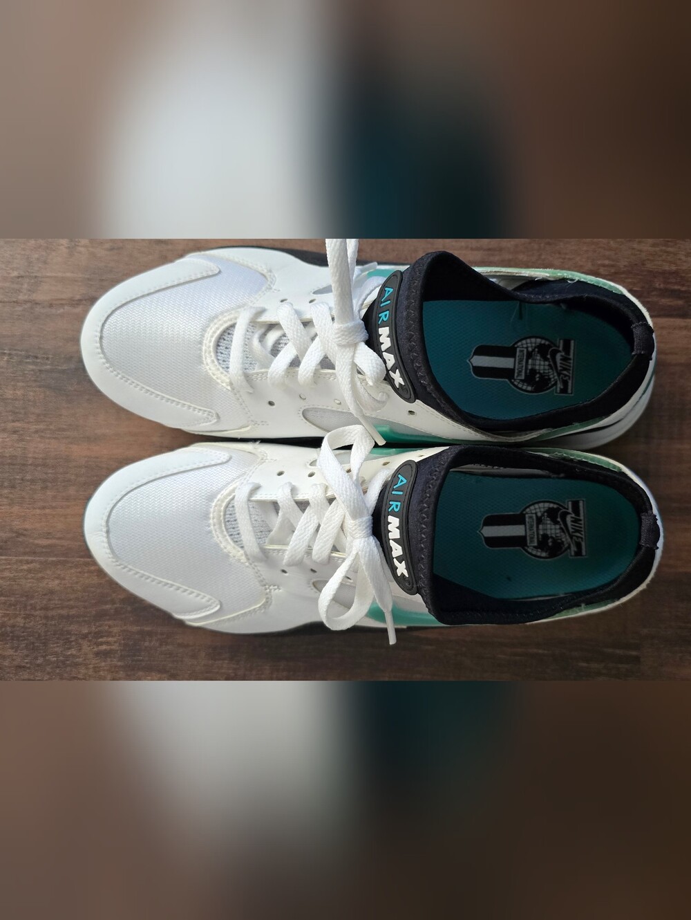 Nike Air Max White & Teal Athletic Sneakers
